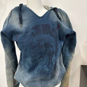 Diesel Teal Hoodie with Graphic Design